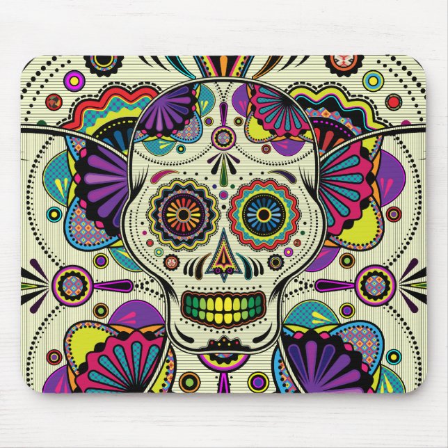 Sugar Skull Art - Day of the Dead mousepad (Front)