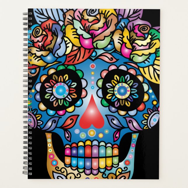 Sugar Skull Art, Day of the Dead Planner (Front)