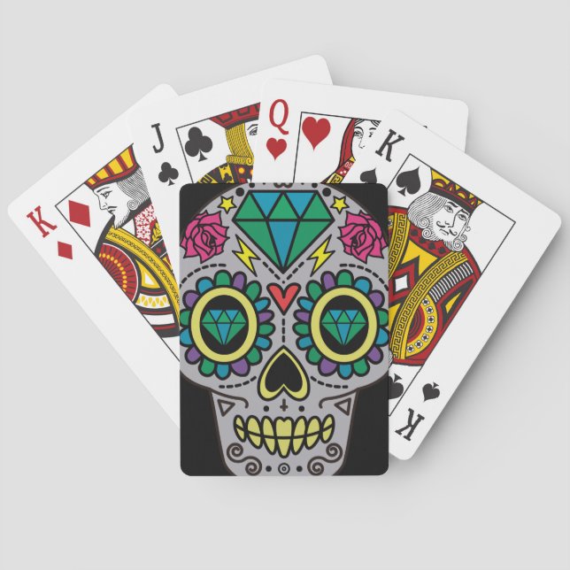 Sugar Skull Art, Day of the Dead Playing Cards (Back)