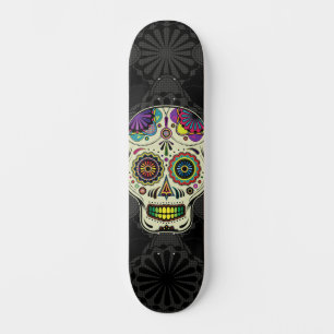Sugar Skull Art - Day of the Dead Skateboard