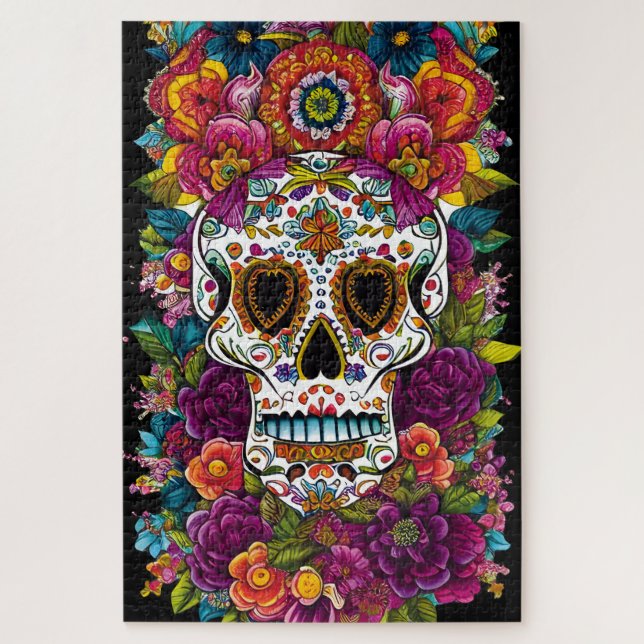 Sugar Skull Art - Mexico's Day of the Dead Jigsaw Puzzle (Vertical)