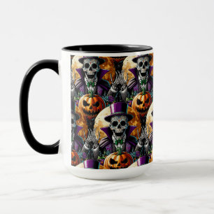 Sugar Skull Art - Pumpkin's Midnight Halloween Mug