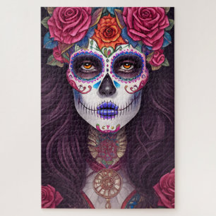 Sugar Skull Art - Traditional Mexican Sugar Skull  Jigsaw Puzzle