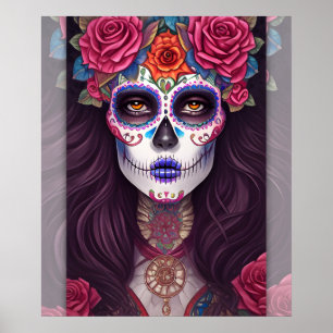 Sugar Skull Art - Traditional Mexican Sugar Skull  Poster