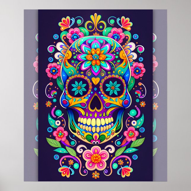 Sugar Skull Art - Vibrant Expression of Tradition Poster (Front)