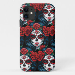 Sugar Skull Art - Vivid Visions iPhone 11 Case
