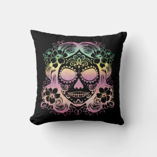 Sugar Skull Beautiful La Catrina Day of the Dead Throw Pillow