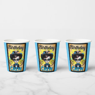 Sugar Skull Birthday Boy Paper Cups