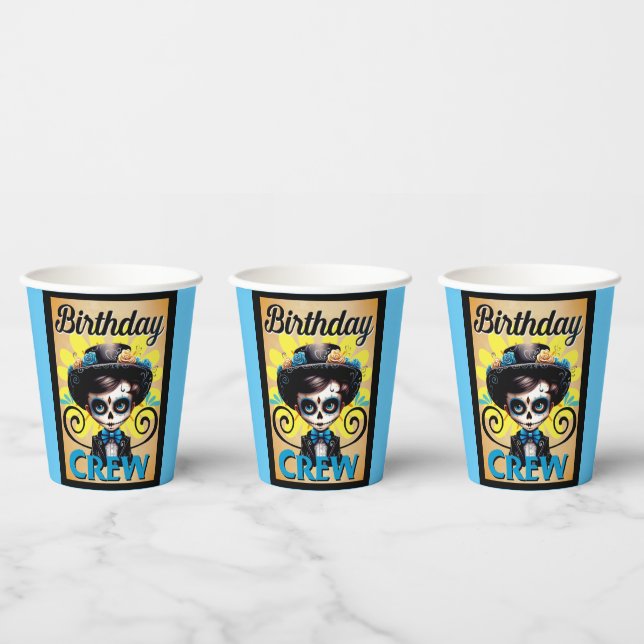 Sugar Skull Birthday Boy Paper Cups (Multi)