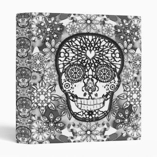 Sugar Skull Black and White Binder