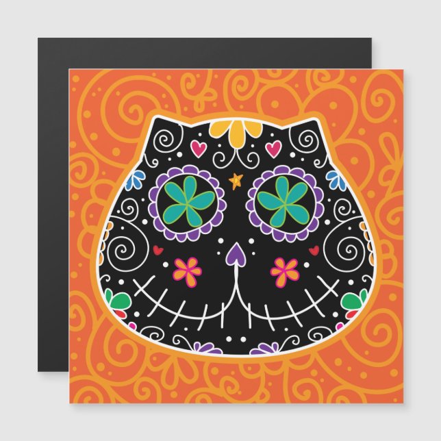 Sugar Skull Black Cat Day of the Dead (Front/Back)