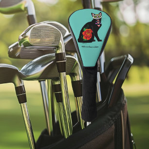 Sugar Skull Black Cat Golf Head Cover