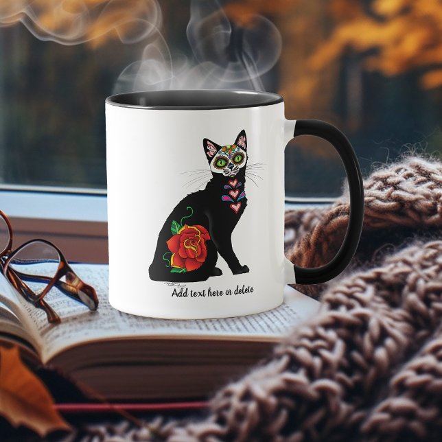 Sugar Skull Black Cat Mug (Creator Uploaded)
