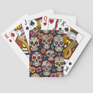Sugar Skull Blossoms  Playing Cards