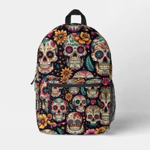 Sugar Skull Blossoms  Printed Backpack