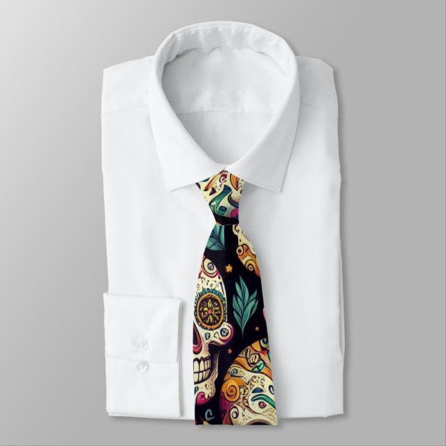 Sugar Skull Blossoms  Tie (Tied)