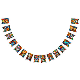 Sugar Skull Bunting Flags
