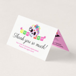 Sugar Skull Calavera Papel Picado Thank You Card