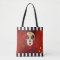 Sugar skull calavera stripe reusable tote bag