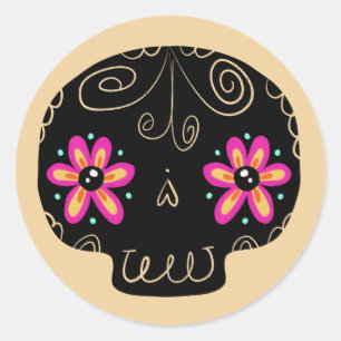 Sugar Skull Calaverita Day of the Dead  Classic Round Sticker