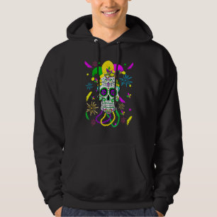 Sugar Skull Carnival Mask Jester Hat Mardi Gras  2 Hoodie