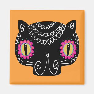 Sugar Skull Cat Catrina Day of the Dead  Magnet