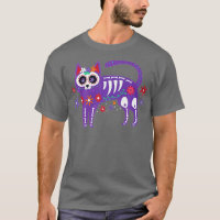 Sugar Skull Cat Day of Dead Skeleton Calavera Hall