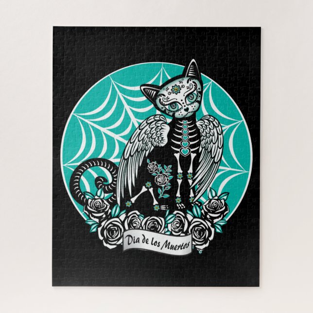 Sugar Skull Cat Jigsaw Puzzle (Vertical)
