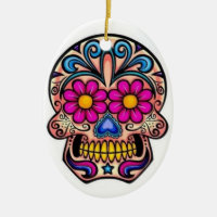Sugar Skull Christmas Ornament