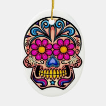 Sugar Skull Christmas Ornament