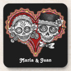 Sugar Skull Couple Coasters Set (6)- Customize it!