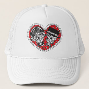 Sugar Skull Couple Trucker Hat