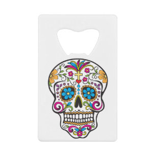 Sugar Skull Credit Card Bottle Opener