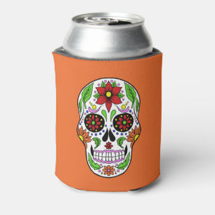 Sugar Skull custom name, text & colour Can Cooler