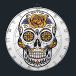 Sugar Skull Dartboard<br><div class="desc">A sugar skull with flowers dart board for some fun on Halloween,  or any time of the year!</div>