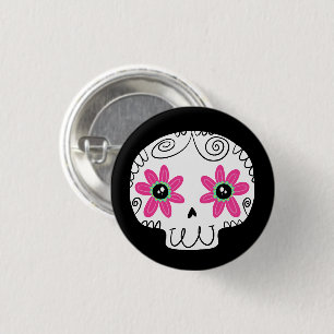Sugar Skull Day of the Dead 1 Inch Round Button