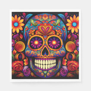 Sugar Skull Day of the Dead Colourful Paper Napkin