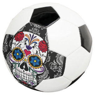 Sugar Skull "Day of the Dead" Damask Lace Custom Soccer Ball