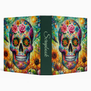 Sugar Skull Day of the Dead Decoupage Binder