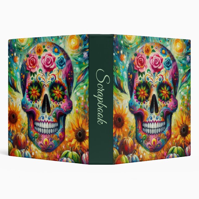 Sugar Skull Day of the Dead Decoupage Binder (Background)