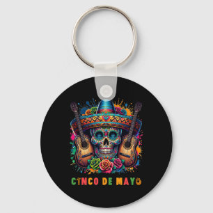 Sugar Skull Day Of The Dead Dia De Los Muertos Cin Keychain