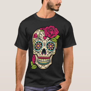 Sugar Skull Day Of The Dead Dia de Los Muertos Flo T-Shirt