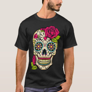 Sugar Skull Day Of The Dead Dia de Los Muertos Flo T-Shirt