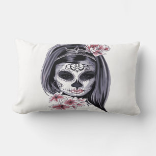 Sugar Skull Day of the Dead Día de Muertos Lumbar Pillow