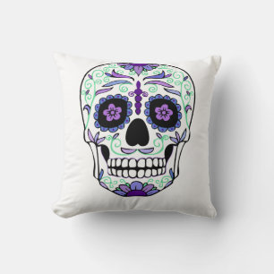 Sugar Skull Day of the Dead Día de Muertos Throw Pillow