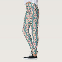 Sugar Skull Day of the Dead Green Leggings