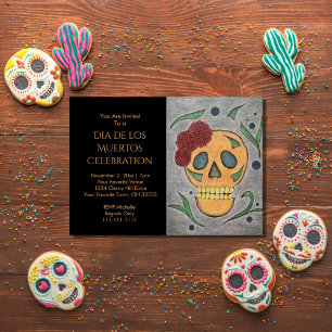 Sugar Skull Day of the Dead Halloween Invitation