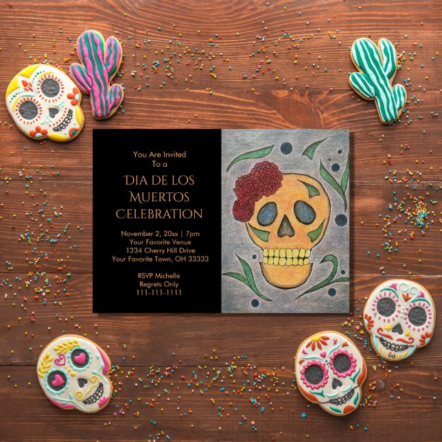 Sugar Skull Day of the Dead Halloween Invitation (Creator Uploaded)