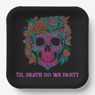 Sugar Skull Day of the Dead halloween Paper Plate