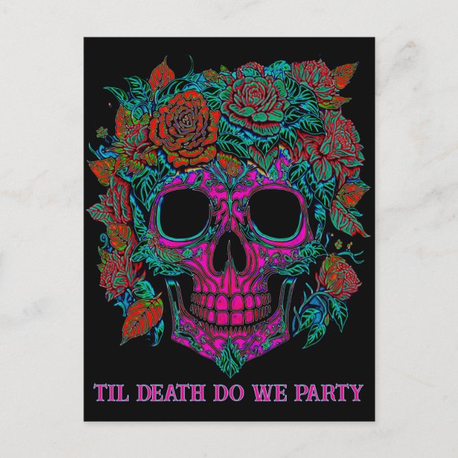 Sugar Skull Day of the Dead halloween Postcard (Front)
